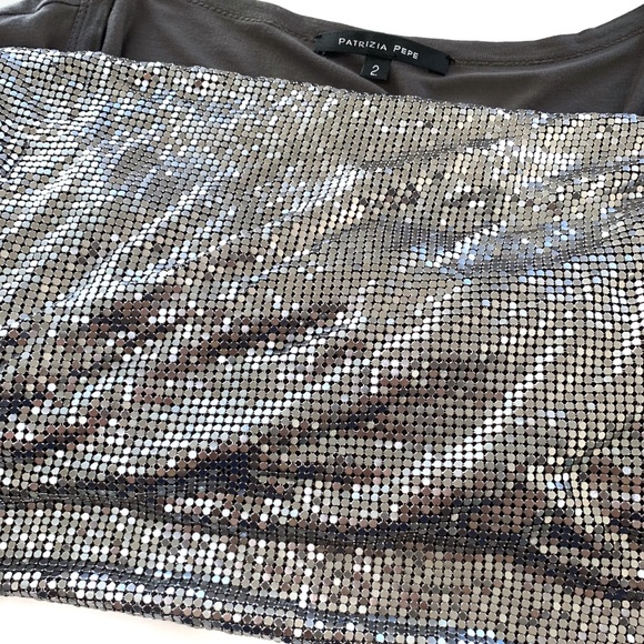 Patrizia Pepe Metallic Gray Bodycon Dress - Picture 2 of 8